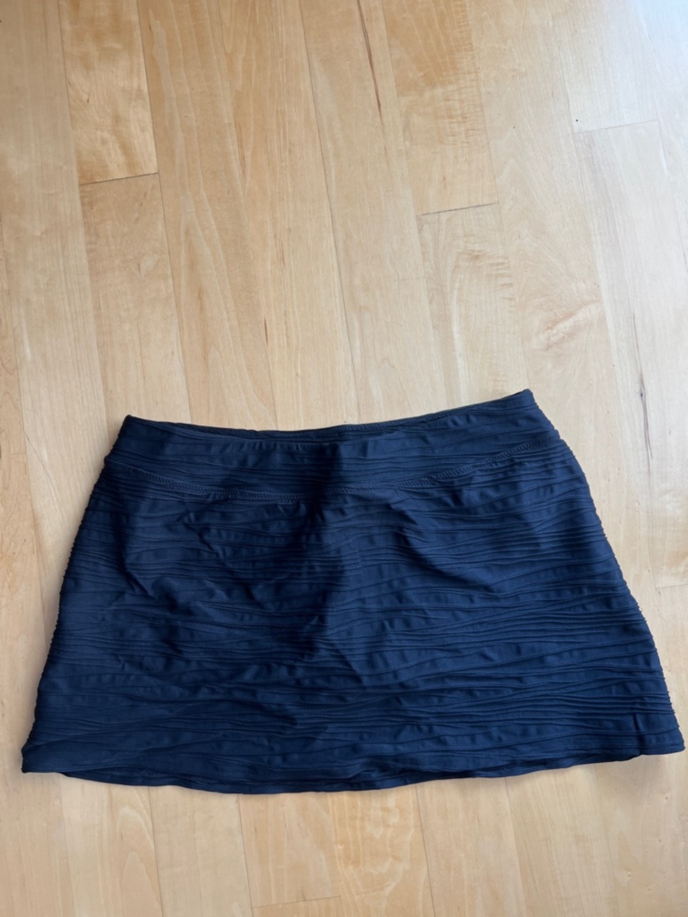 Lands' End Black Textured Swim Skirt